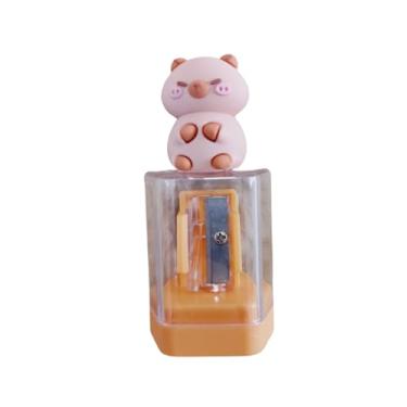 Imagem de Apontador de Lápis Infantil Decorativo, Formato de Porquinho Rosa, Design Criativo