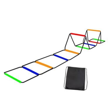 Imagem de menolana Agilidade escada de velocidade treino escada melhora a coordenação academia de ginástica ao ar livre esportes dobráveis ​​rugby treinamento de fitness, 10 Grades com Bolsa