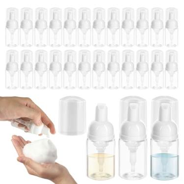 Imagem de YEUIKERR 30 garrafas vazias de espuma de 30 ml para viagem, mini dispensador de espuma de plástico para sabonete líquido recarregável, transparente