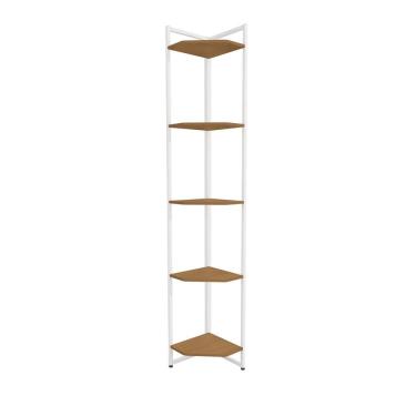 Imagem de Estante de Canto 5 Prateleiras 202 cm LI022 Canela Branco KPB