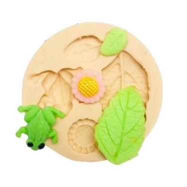 Imagem de Molde de silicone folhas, girassol, sapo