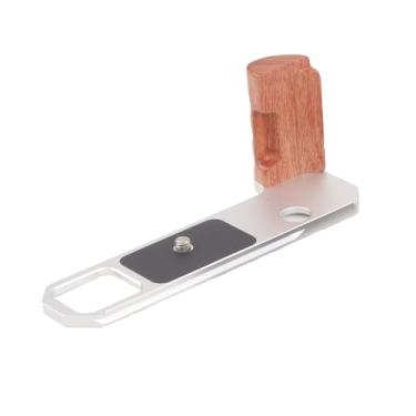 Imagem de SZZCNOX Placa de base de alumínio para cabo de madeira maciça para câmera Nikon F2, placa de base de liberação rápida F2 Arca Suporte de mão em forma de L para acessórios de câmera Nikon F2 (prateado)