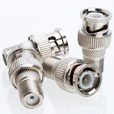 Imagem de Cctv4Less Conector coaxial BNC macho para conector fêmea F (pacote 10/20/30/50/100) (10)