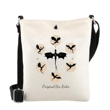 Imagem de WSNANG Bolsa transversal Dragon Wing Iron Flame Oynx Storm Fantasy Book Lover Gift Original Six Rider Shoulder Bag Bookish Gift, Six Rider Cb