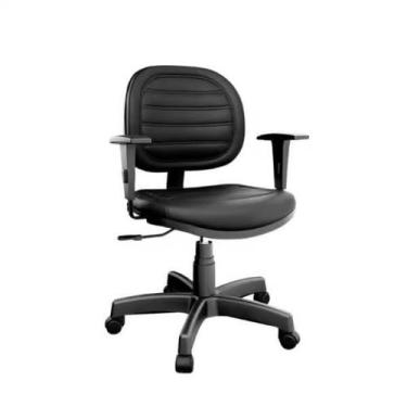 Imagem de Cadeira de Escritório Giratória Executiva com Costura e Braços Reguláv