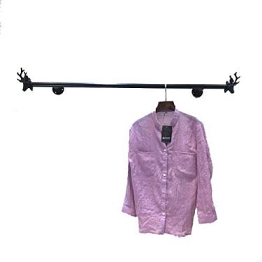 Imagem de CUTPOIY Rack de roupas de ferro montado na parede rack de roupas industrial cabide armazenamento para exibição de roupas (cor: #4, tamanho: 100x10cm) (#2 120x10cm)