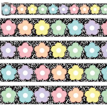 Imagem de FYSUIMU Quadro de avisos de flor de sonho de 1,8 m com borda de flor pastel brilhante para decoração de parede de quadro-negro de sala de aula