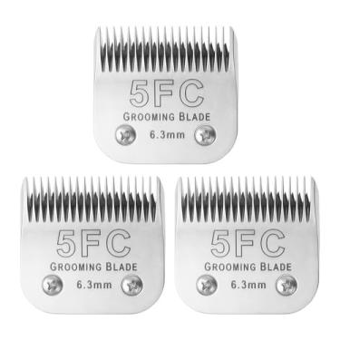 Imagem de MEMIRY 3 peças de lâminas removíveis tamanho 5FC, compatíveis com Andis, Oster A5, Wahl KM10 Series Clippers, comprimento de corte 6,3 mm, prata (5FC 6,3 mm, 3 peças)
