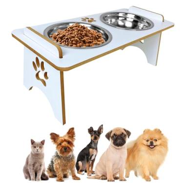 Imagem de Comedouro Alimentador para cachorro gato pet em mdf tamanho P