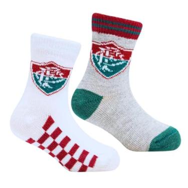 Imagem de Kit Meias Fluminense 2 Pares Infantil Branca e Cinza