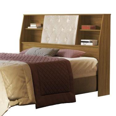 Imagem de Cabeceira Núbia Casal 1.4 Com Capitonê Nature/Bege  VJ Móveis