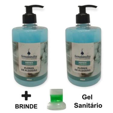 Imagem de 2 Sabonete Líquido Grande 500ml de Flor Algodão Cheiroso Mãos Corporal