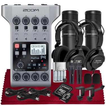 Imagem de SonicSound Technologies Gravador De Podcast Portátil Multipista Podtrak P4, Interface Áudio Com 4 Entradas Microfone, Saídas Fone Ouvido Pacote 2X Dm1-Pmp, Suporte, Baterias Recarregáveis E Muito Ma