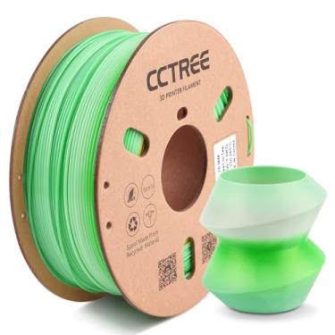 Imagem de CCTREE Filamento de impressora 3D PETG 1,75 mm, carretel de 1 kg, boa adesão de camada de alta dureza, gradiente de cor, filamento PETG, precisão dimensional +/- 0,03 mm, verde gradiente a