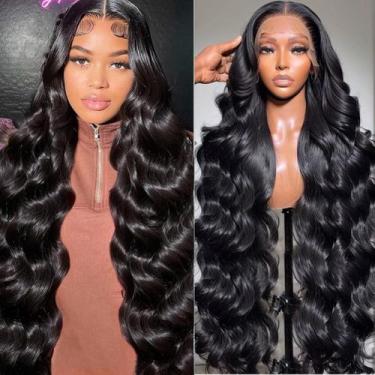 Imagem de Perucas frontais de renda Neailrtise 32" Body Wave 200% de densidade