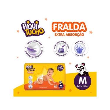 Imagem de Fralda Cremer Piquitucho extra absorção M 34 Unidades 5 a 10kg