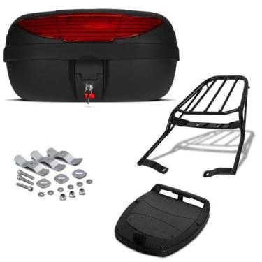 Imagem de Bau 45 Litros Pro Tork + Bagageiro Dafra Speed 150 Vermelho, VERMELHO,