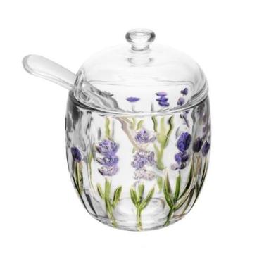 Imagem de Açucareiro Lavanda Hand Painting com Colher e Tampa em Cristal - Lyor