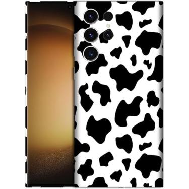 Imagem de SM CASES Capa para Samsung Galaxy S24 Ultra 5G - Capa de plástico rígido com estampa de animais de pele de vaca com design impresso em 3D compatível com Samsung Galaxy S24 Ultra