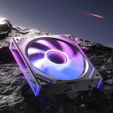 Imagem de AsiaHorse Ventoinha de caixa Dawn Pro de 120 mm, ARGB PWM 1850RPM / 68CFM fluxo de ar, design de lâmina para frente e para trás, baixo ruído, rolamentos HDB de precisão, unidade de alto desempenho