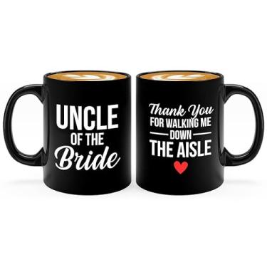 Imagem de Caneca Thank You Proposal 2Side 325 g Preta - Thank You For Walking Me Down The Aisle Presente para Uncle of the Bride Appreciation Keepsake Memorable Meaningful