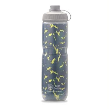 Imagem de Polar Bottle Garrafa de água térmica Breakaway Muck Mountain Bike – livre de BPA, garrafa de compressão para ciclismo e esportes com capa contra poeira (estilhaçamento – floresta e relâmpago, 700 g)