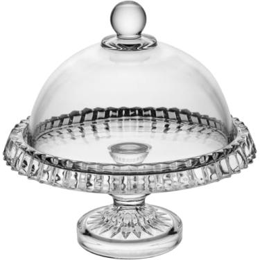 Imagem de PRATO BOLO COM PÉ HOME&CO COM TAMPA ECO CRYSTAL 19x19x19cm TRANSPARENTE