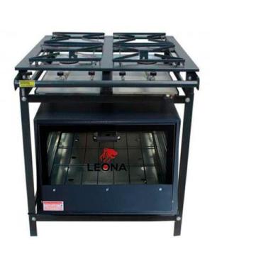 Imagem de Fogão Industrial 4 Bocas 30x30 Ap P5 com Forno Leona - Mr Fogões