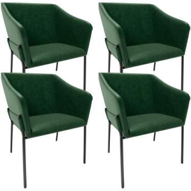 Imagem de Kit 4 Cadeiras Para Sala de Jantar Estar Living Olívia L02 material si
