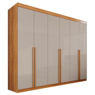 Imagem de Guarda-Roupa 6 Portas 8 Gavetas MDF Dubai  Mais Móveis, CINAMOMO/OFFWH