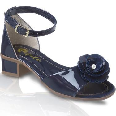 Imagem de Sandália Feminina Infantil Com Saltinho Baixo Sapato Salto Elegante - 