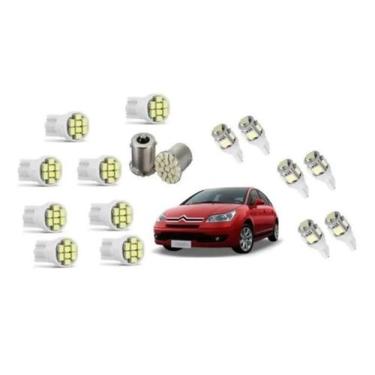 Imagem de Kit Lampada Leds C4 Hatch /Pallas 2007/2014 Teto Placa Ré + - Techone