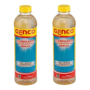 Imagem de Kit 2 Clarificante E Auxiliar De Filtração Genfloc 1 L Genco