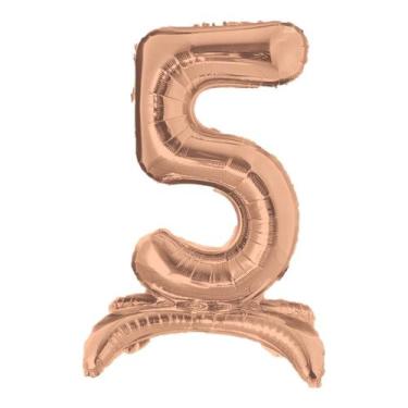 Imagem de Balão Gigante Rose Gold Metalizado Com Base Para Chão 75 - PartiuFesta
