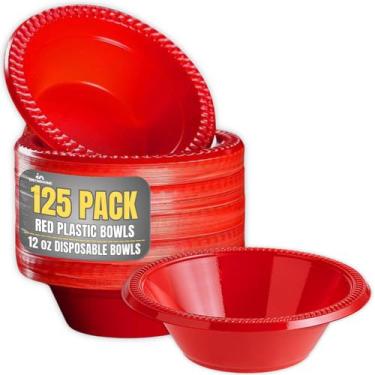 Imagem de Taças de festa descartáveis 1 InTheHome, plástico vermelho, 350 ml (pa