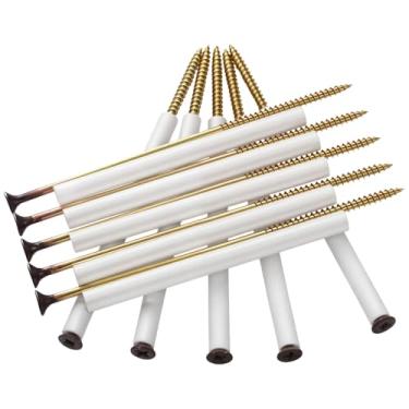 Imagem de Vicenpal 10 parafusos de calha de cabeça de 17 cm com virola de plástico de 12,7 cm, calhas duráveis pregos e pontas fixadores de calha seguros fáceis de instalar para calhas flácidas e manutenção