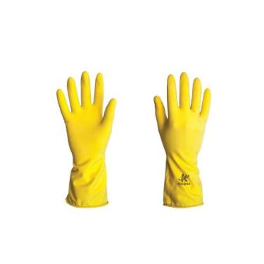 Imagem de Kit 20 Luva Látex Amarela Forrada Anti-Derrapante G - Kalipso
