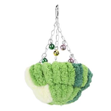 Imagem de Luqeeg Balanço Suspenso em Forma Ninho de Pássaro, Cama em Forma de Ninho para Reprodução de Papagaios com Pendente em Forma Sino, Pelúcia Macia e Aconchegante para Gaiola Pássaros (large)