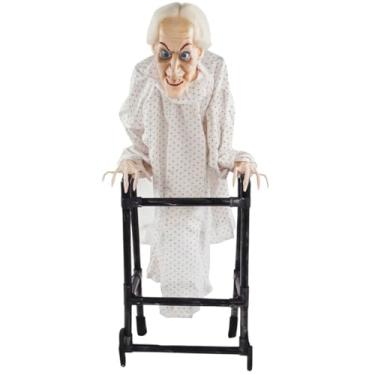 Imagem de Boneca Halloween Velha Com Andador Com Som e Movimento Automático Aterrorizante Brinquedo e Bonecos Eletronicos Assustadores dia das Bruxas