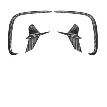 Imagem de Guarnição de para-choque dianteiro/traseiro de fibra de carbono seco Canards Fin Flaps compatível com BMW Série 8 G14 G15 G16 M Sport 2018-IN Car Splitter Canards Body(Rear)