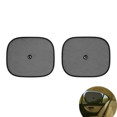 Imagem de Kit 2 Protetor Solar Veicular Automotivo Parabrisa 43cm Preto Proteção UV Janela Carro Bebê Banco Traseiro Ventosa Instalação Fácil Quebra-Sol Dobrável Sombra Acessório Carro Passeio Viagem
