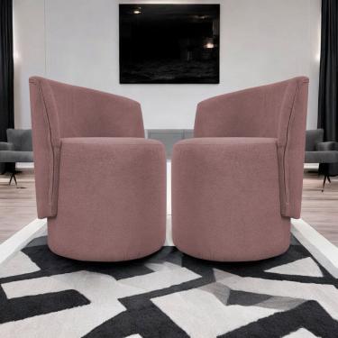 Imagem de Kit 2 Poltronas Decorativa Luxo Para Sala Recepção Escritório Aura Bouclé Premium
