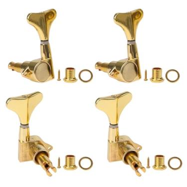 Imagem de Conjunto de afinadores de cabeça de máquina de afinação de baixo dourado 2R2L para baixo de 4 cordas