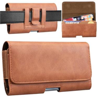 Imagem de Furill Capa para Samsung Galaxy S24 S23 S22 S21 S20 S10E S10 Plus S9 S9 Plus A10e A01 Capa com clipe de cinto, bolsa de couro com fecho magnético, suporte para cartão embutido para iPhone 14, 13, Pro