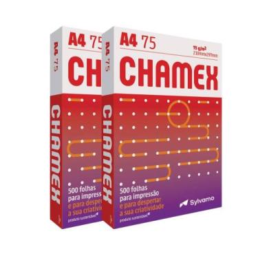 Imagem de Kit 2 Pacotes Papel Sulfite A4 Chamex 75g Com 500 Folhas