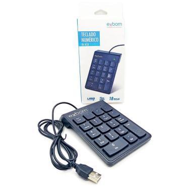 Imagem de Teclado Numérico USB 18 Exbom BKN30 Preto Homologação: 26571106163