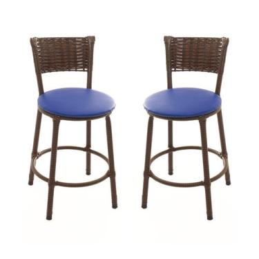 Imagem de KIT 2 Banquetas Baixa Encapada Junco ARGILA Area Gourmet - ESPAÇO JUNC