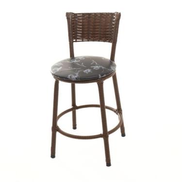 Imagem de Banqueta Baixa Encapada Junco ARGILA Area Gourmet - ESPAÇO JUNCO, Pret