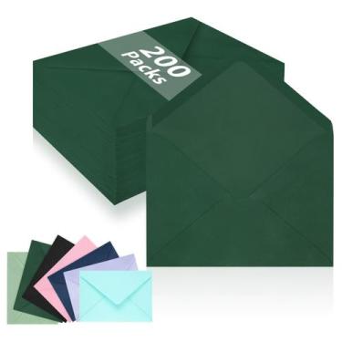 Imagem de Envelope LIKAJON A7 verde escuro, pacote com 200, 13x18 cm Self Seal