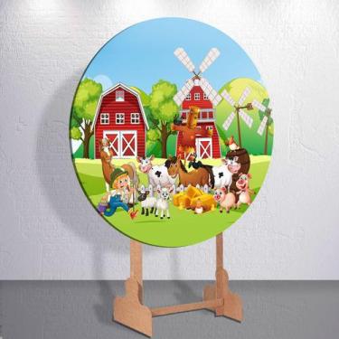 Imagem de Painel Tema Fazenda Animais Capa Grande e Mini Redondoda Estampa Subli